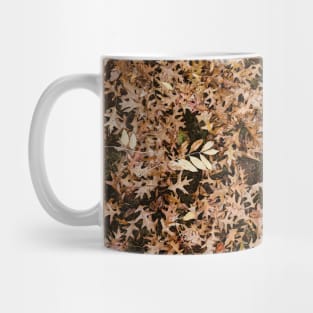 Orange Leaves On Mossy Green Grass Mug